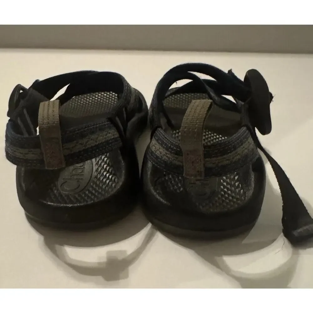 Chaco Kids Z/1 EcoTread Sandals Youth Size 2 Black Gray Adjustable Straps